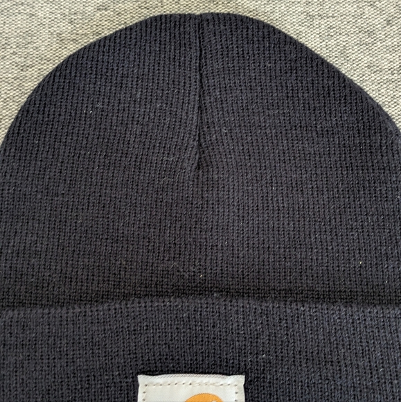🆕 Carhartt Navy Blue Knit Cuffed Beanie Hat - Picture 4 of 12